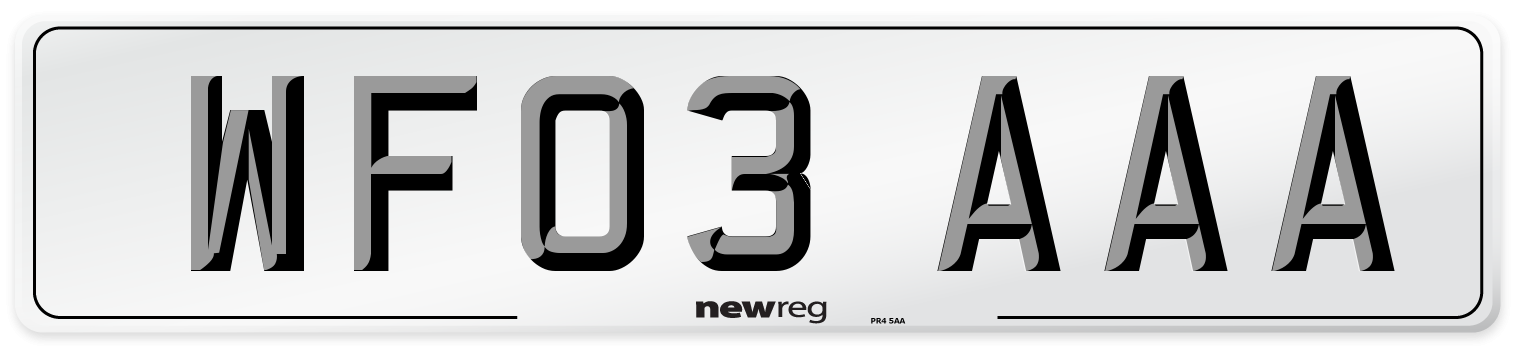 WF03 AAA Number Plate from New Reg
